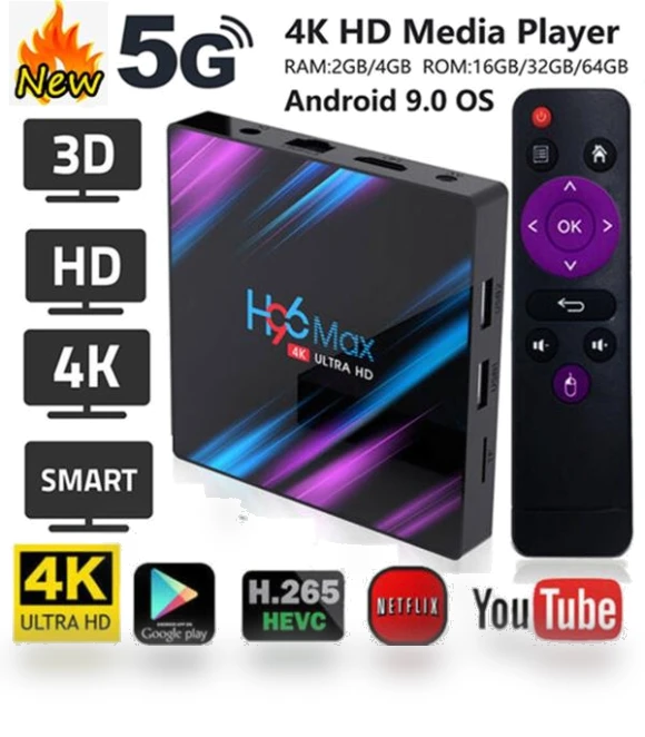 4K Android 9.0 HD TV Box — Ultra HD Media Players, Lucky Pig
