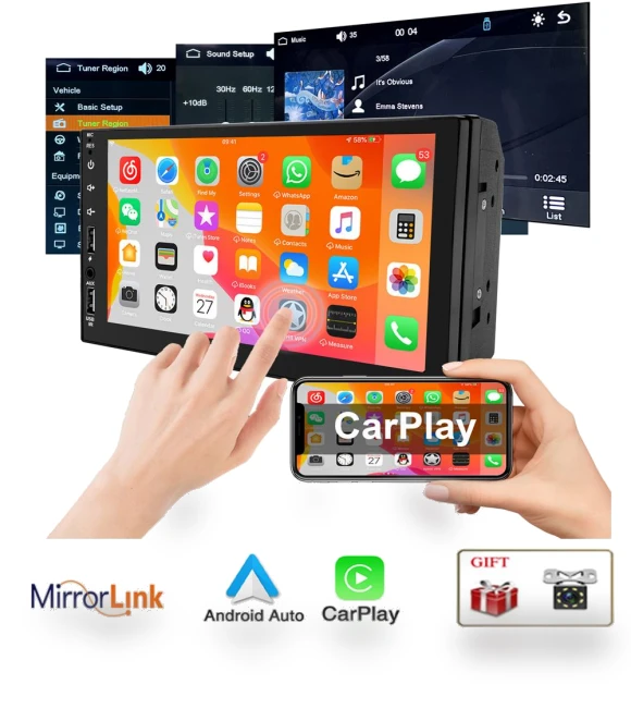 7-inch CarPlay Android Auto HD Multimedia MP5 Player — Stereo Receivers, icreative