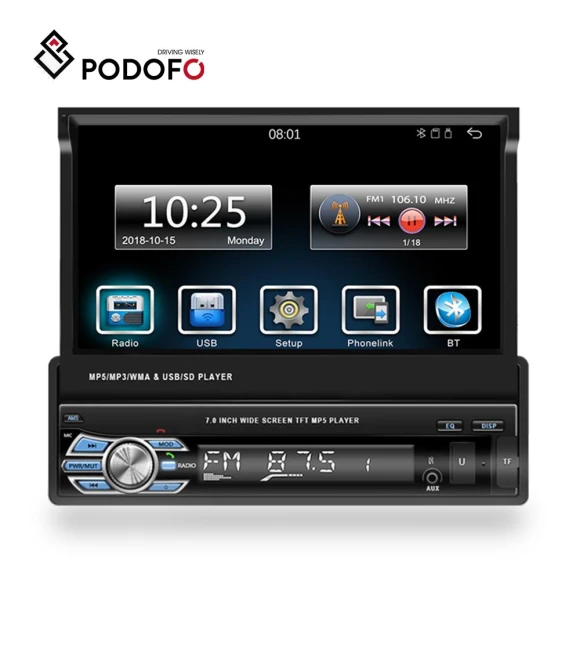 7-inch Foldable HD Touchscreen Car MP5 Player — Stereo Receivers, Podofo