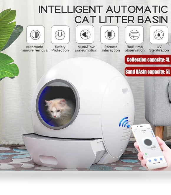 Electric Cat Litter Box with Lid — Waste Bins, Sea Global