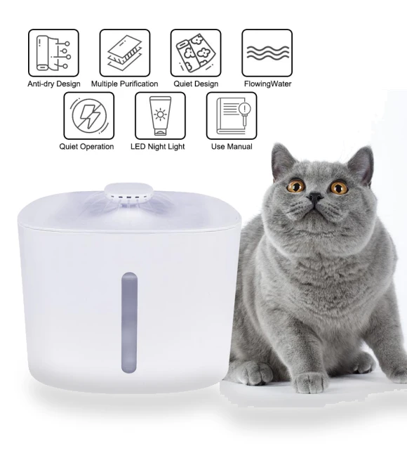 Smart Pet Water Dispenser with LED Light — Fountains, HOME LOVER