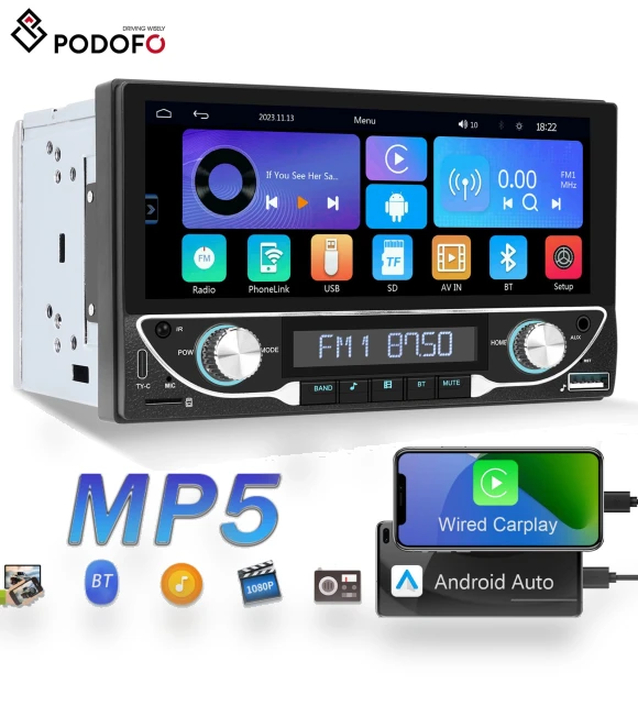 Universal Car MP5 Player with Touch Screen — Stereo Receivers, Podofo