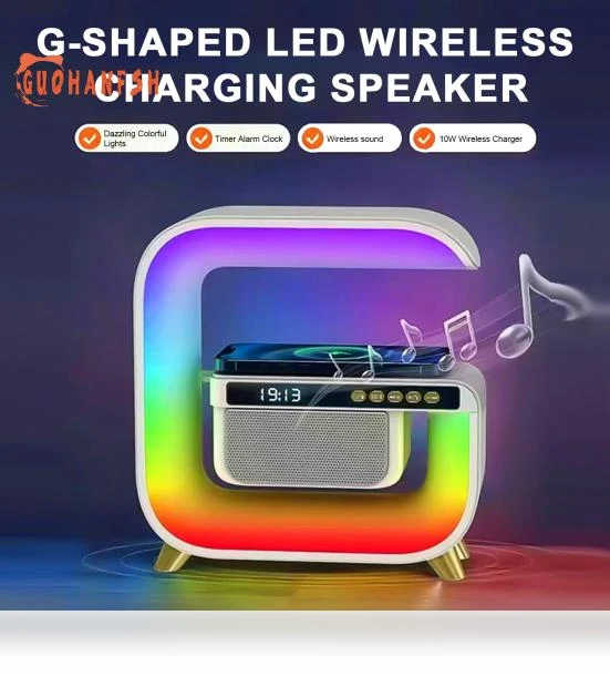 Multifunctional G-Shaped Bluetooth Speaker with Wireless Charging — Portable Audio, Smart IT