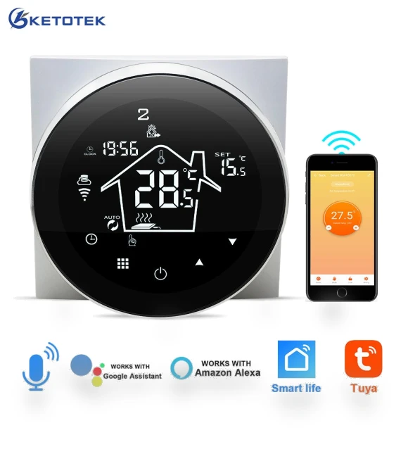 Smart Wi-Fi Thermostat with Touch Screen — Home Climate Control, Ketotek