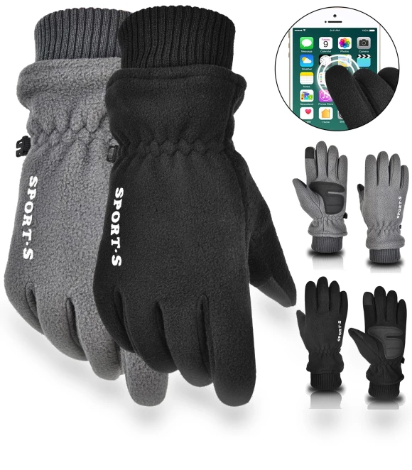 Winter Warm Windproof Thermal Ski Gloves with Touchscreen — Gloves & Mittens, E-Kingsman