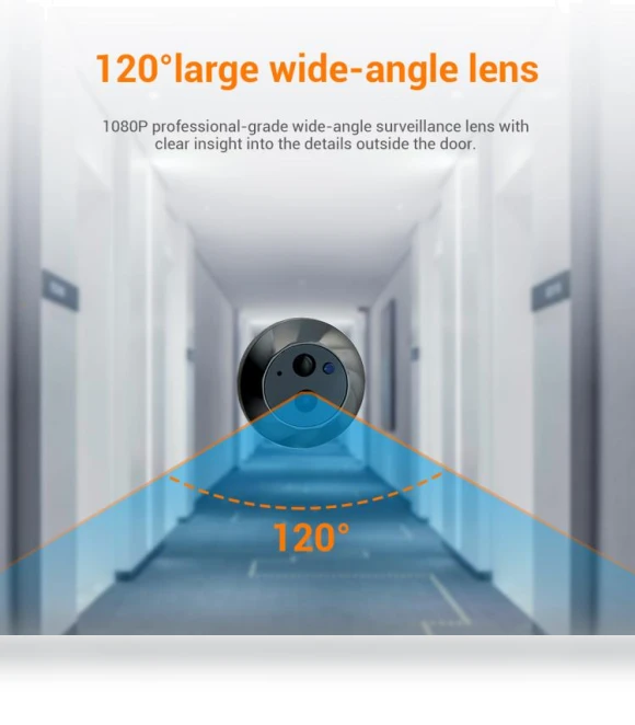 Digital Door Viewer WiFi Video Doorbell — Smart Home Security, ESCAM