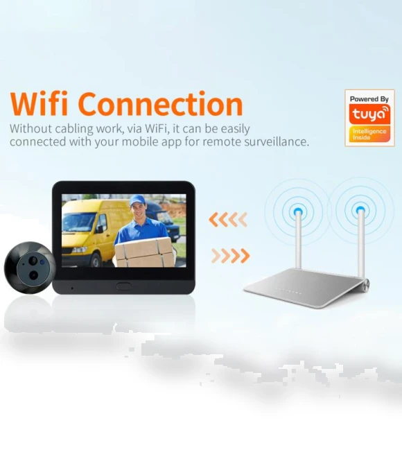 Digital Door Viewer WiFi Video Doorbell — Smart Home Security, ESCAM