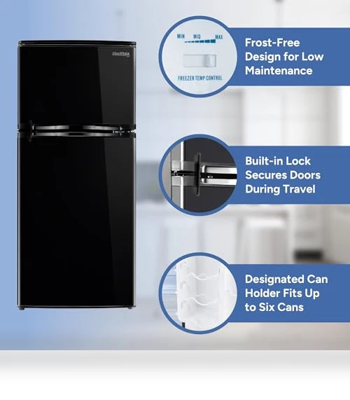 12V RV Refrigerator with Freezer — Mini Fridges, RecPro