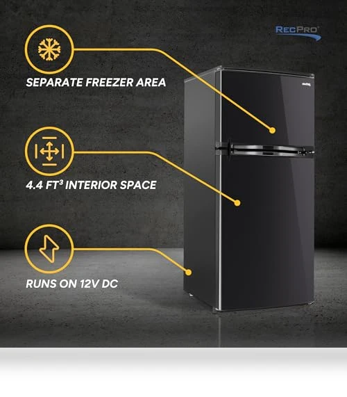 12V RV Refrigerator with Freezer — Mini Fridges, RecPro