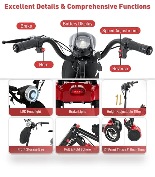 All-Terrain 4-Wheel Foldable Electric Scooter — Push Scooters, WTRAVEL