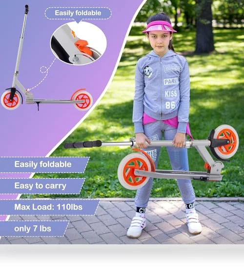 Foldable Kick Scooter with Light Wheels — Push Scooters, Rahmory
