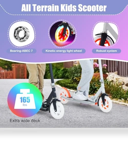 Foldable Kick Scooter with Light Wheels — Push Scooters, Rahmory