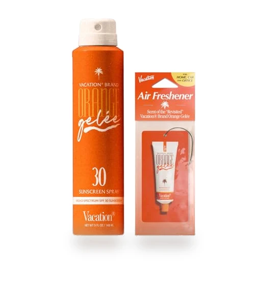 Orange Gelée SPF 30 Sunscreen Spray Oil & Air Freshener Bundle — Face Tan Enhancers, VACATION