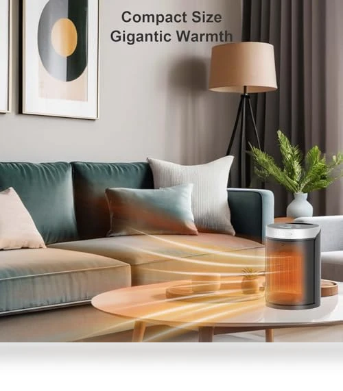 Small Portable Electric Heater with Thermostat and Remote — Portable Heating Solutions, AUBKN