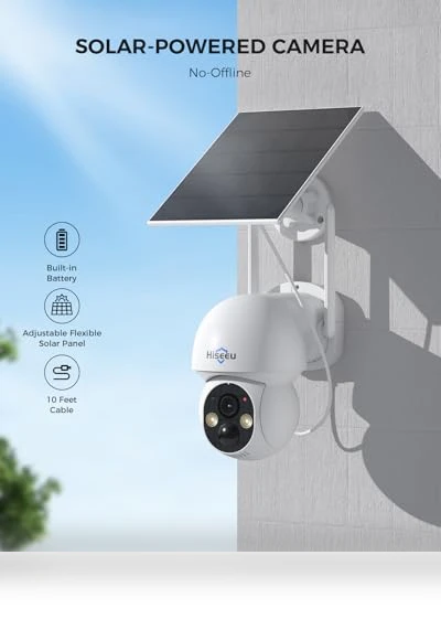 Solar-Powered Outdoor Security Camera System — Security Cameras, Hiseeu