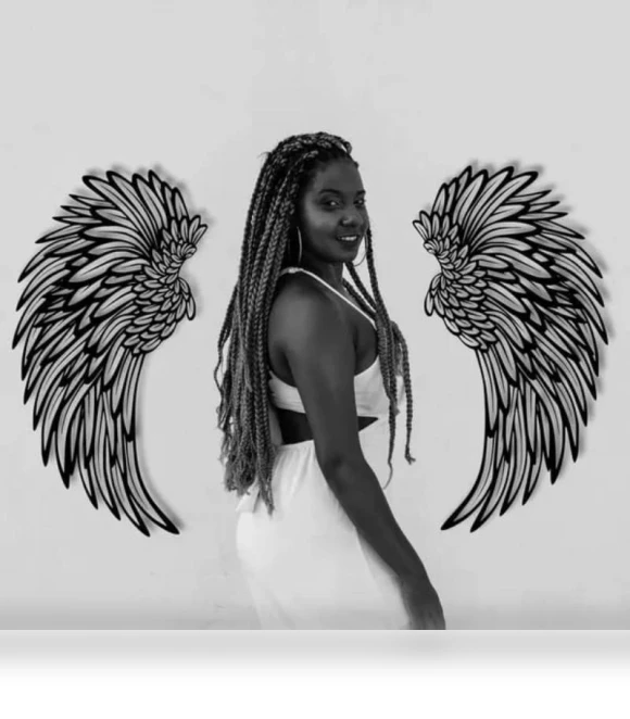 Angel Wings Metal Wall Art with LED Lights — Overhead Lighting