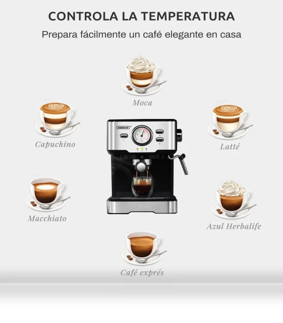 Espresso Machine with Temperature Display — Coffee & Espresso Combos, HIBREW