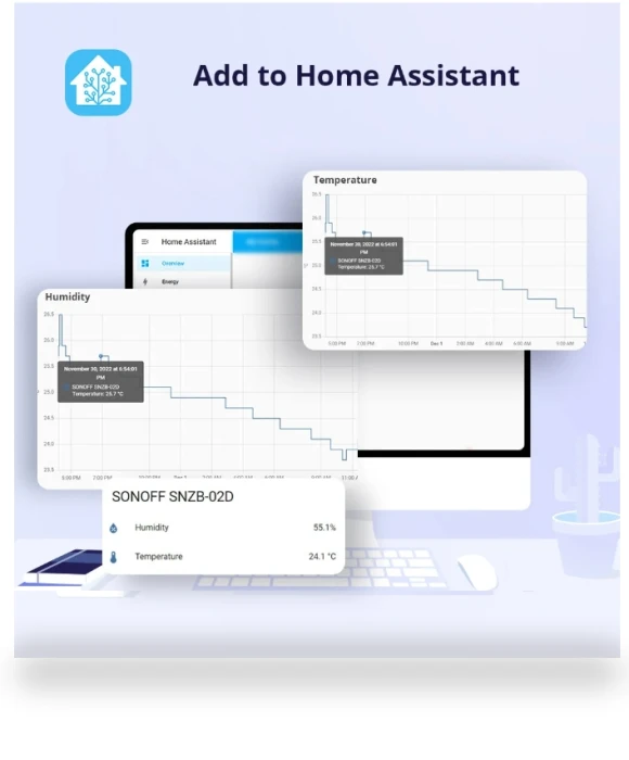 LCD Smart Temperature Humidity Sensor — Smart Home Security, Sonoff
