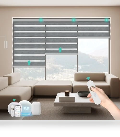 Motorized Zebra Blinds with Remote — Honeycomb, BLINDIT
