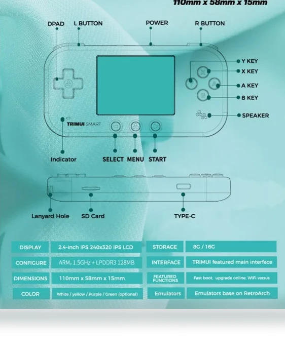 Smart Retro Handheld Game Console — Game Boy Advance Consoles, Trimui