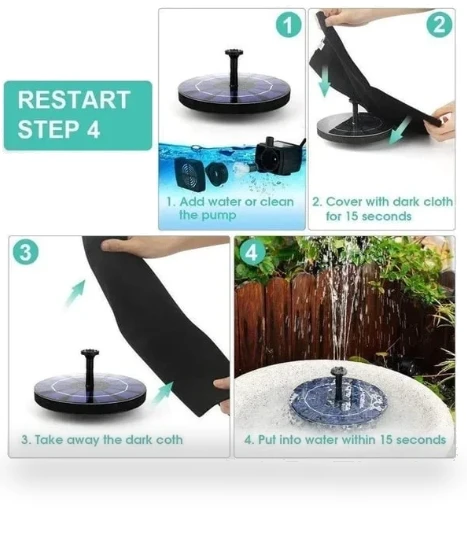 Solar Fountain with Colorful LED Lights — Fountain Accessories
