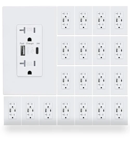 USB Wall Outlet with USB C Ports — Chargers, 3GRACE