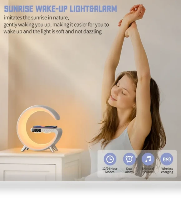 Wireless Charger Ambient Light Bluetooth Speaker — Portable Audio