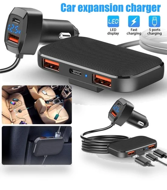 Multi-Port Car Charger with Digital Display — Chargers, Enjoy Smart Home