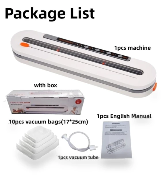 Automatic Powerful Household Vacuum Sealer with Cutter — Vacuum Bags, Factory Discount Outlet