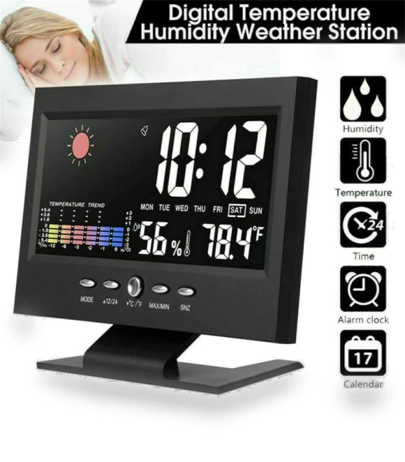 Alarm Clock with Large Color Touch Screen — Alarm, Factory Discount Outlet