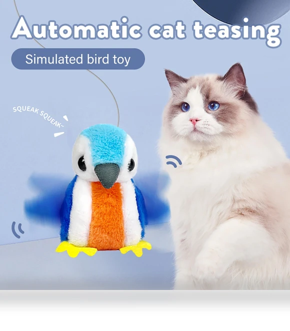 Smart Electric Realistic Cat Toy with Bird Sound and Automatic Recognition — Cat Playthings, Be a good person