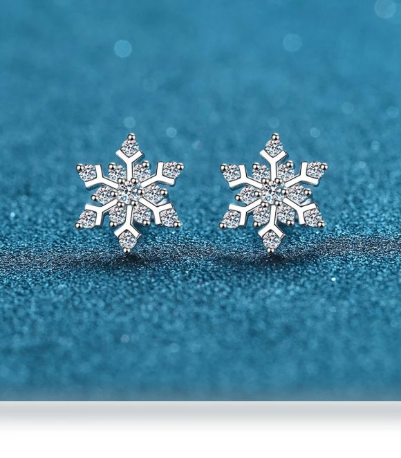 Smart Sensual Silver Earrings with Snowflake — Smart Jewelry, ANENJERY Bijouterie