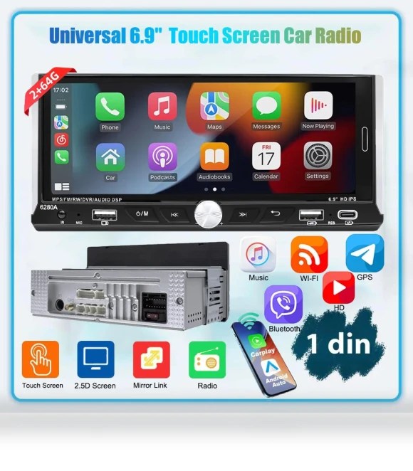 Universal Car Radio Receiver with Touchscreen — Stereo Receivers, Yousui Auto parts