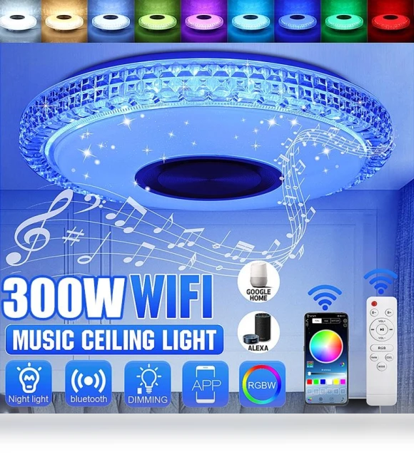 Modern RGB LED Ceiling Light — Overhead Lighting, Crown Global