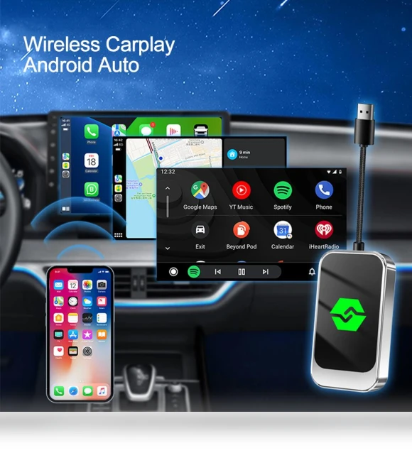 2 in 1 Wireless Adapter for Carplay and Android Auto — Car Accessories & Gadgets, Auto Home Solutions