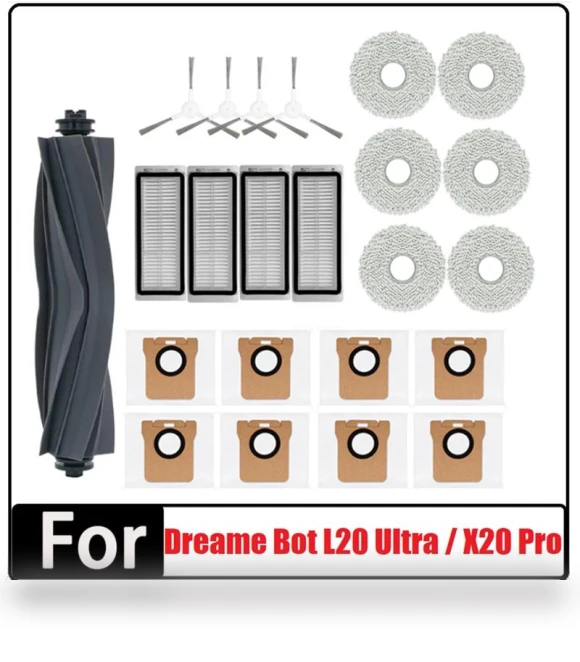 Accessory Kit for Dreame Bot L20 Ultra / X20 Pro Robot Vacuum — Parts & Accessories, Elegant Living House