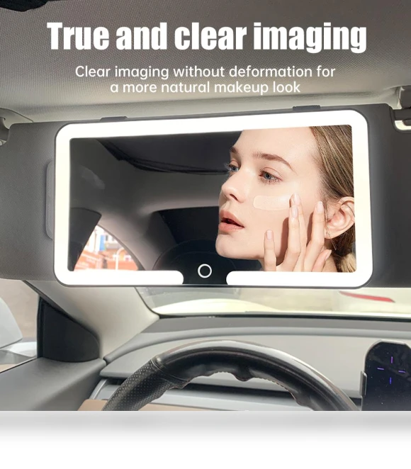 LED Makeup Mirror with Adjustable Sun Visor — Visor, RuJia Home Decor