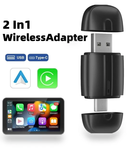 2-in-1 Wireless Adapter for CarPlay and Android Auto — Car Accessories & Gadgets, YJMP Auto Parts