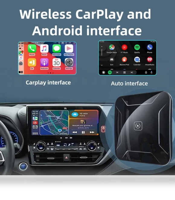 2in1 Smart AI Box Wireless CarPlay and Android Auto Adapter — Stereo Receivers, JOHO - CarGear