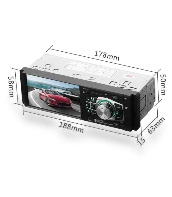 4.1-inch Bluetooth Touchscreen 1 Din Car Stereo FM USB MP5 Player with 8-LED Rear Camera — Stereo Receivers, Car Care
