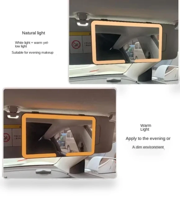 Car Sun Visor with LED Touch Screen Makeup Mirror — Visor, JOHO