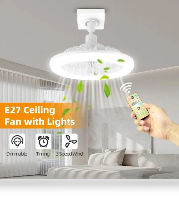 Silent Ceiling Fan with Remote Control Lamp — Ceiling Fan Lighting Solutions, E-homekit