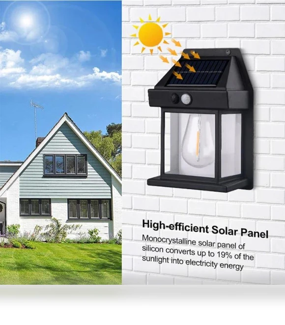 Solar Wall Lights with Motion Sensor — Outdoor Security & Flood Lighting, Cozy Cottage-Relax