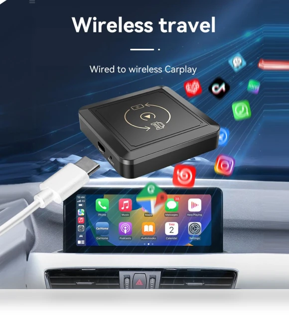 2 in 1 Wireless CarPlay Dongle and Android Auto Box — Stereo Receivers, YJMP Auto Parts