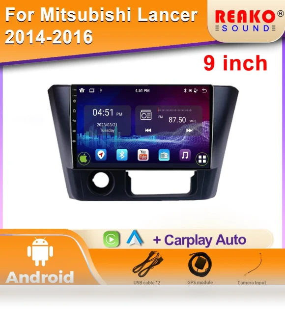 Android Car Radio with Carplay for Mitsubishi Lancer 2014-2016 — Stereo Receivers, Reakosound