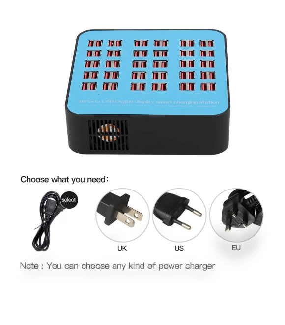 Smart Charging Station with 60 USB Ports — Chargers, Zeblaze
