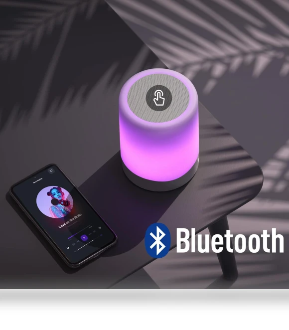 Touch Bedside Lamp with Bluetooth Speaker — Nightstands, Amouhom Direct