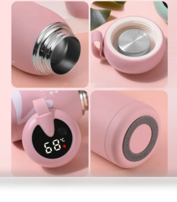 Intelligent Temperature Display Thermos Mug with Color Change Feature — Beverage Warmers