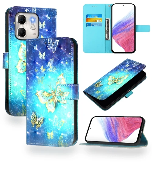 3D Painting Horizontal Flip Leather Phone Case for Infinix Hot 50i 5G / Smart 9 4G — Flip Cases, Infinix