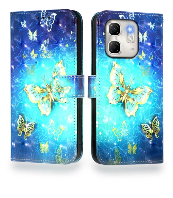 3D Painting Horizontal Flip Leather Phone Case for Infinix Hot 50i 5G / Smart 9 4G — Flip Cases, Infinix